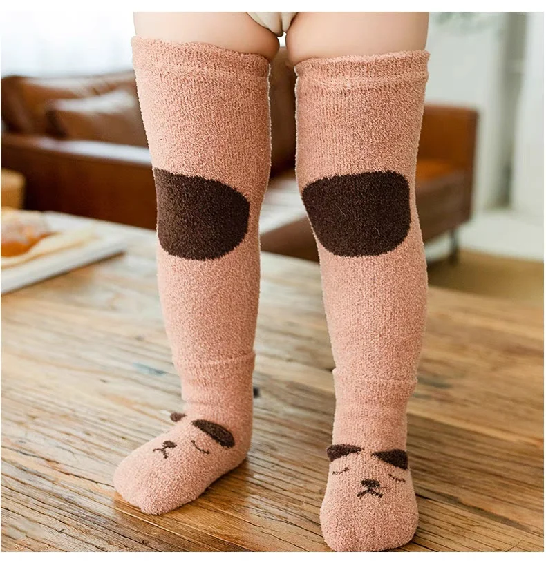 Cute Newborn Leg Warmer Socks Set Thickened Winter Baby Mittens Over Knee Protective Kneepad Infant Protection Socks