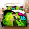 3D Cartoon Ben10 Duvet Cover with Pillow Cover Bedding Set  Single Double Twin Full Queen King Size Bed Set for Bedroom Decor 2