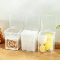 Cotton Swab Holder Q-Tip Dispenser Cotton Swab Storage Box Clear Cotton Bud Storage Box Vanity Makeup Cotton Storage Organizer 1