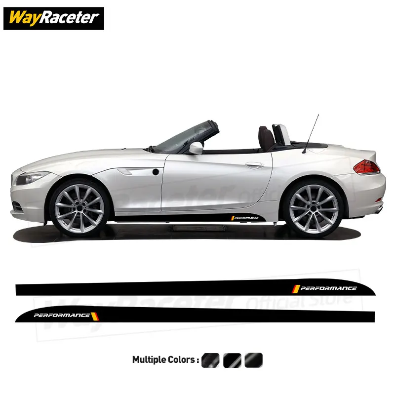 2 Pcs M Performance Styling Car Door Side Skirt Stripes