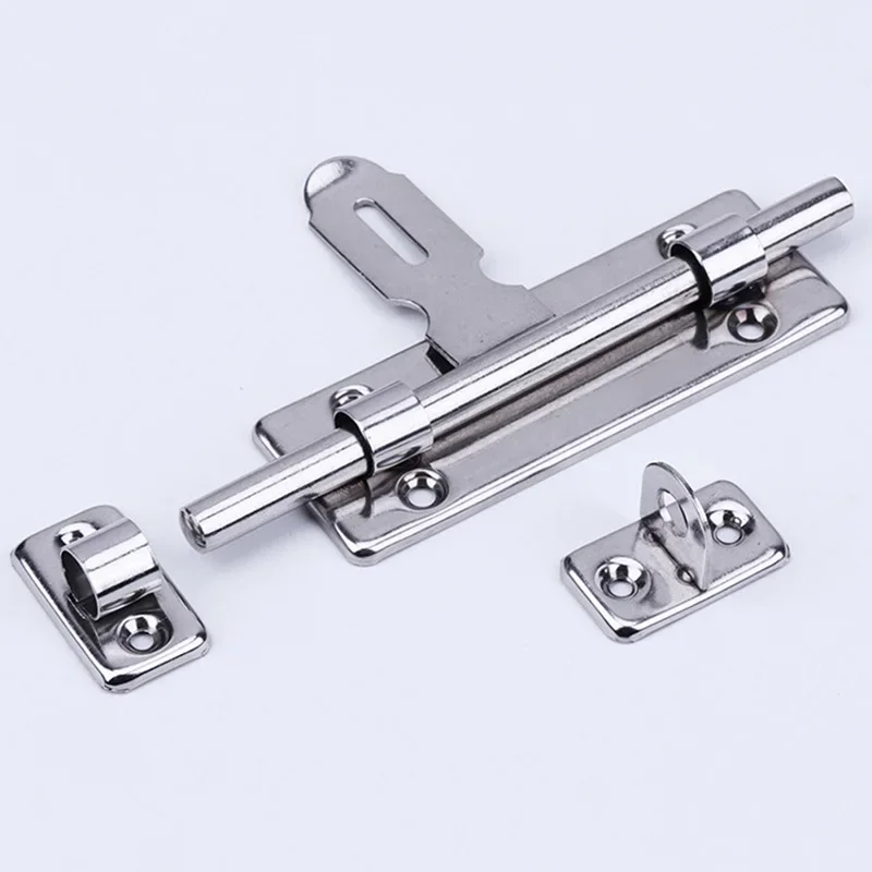 Door Latch 4 /6 /8INCH Stainless Steel Door Latch Sliding Lock Bolt Latch Hasp Staple Gate Safety Lock Security Door Bolt Window Catch