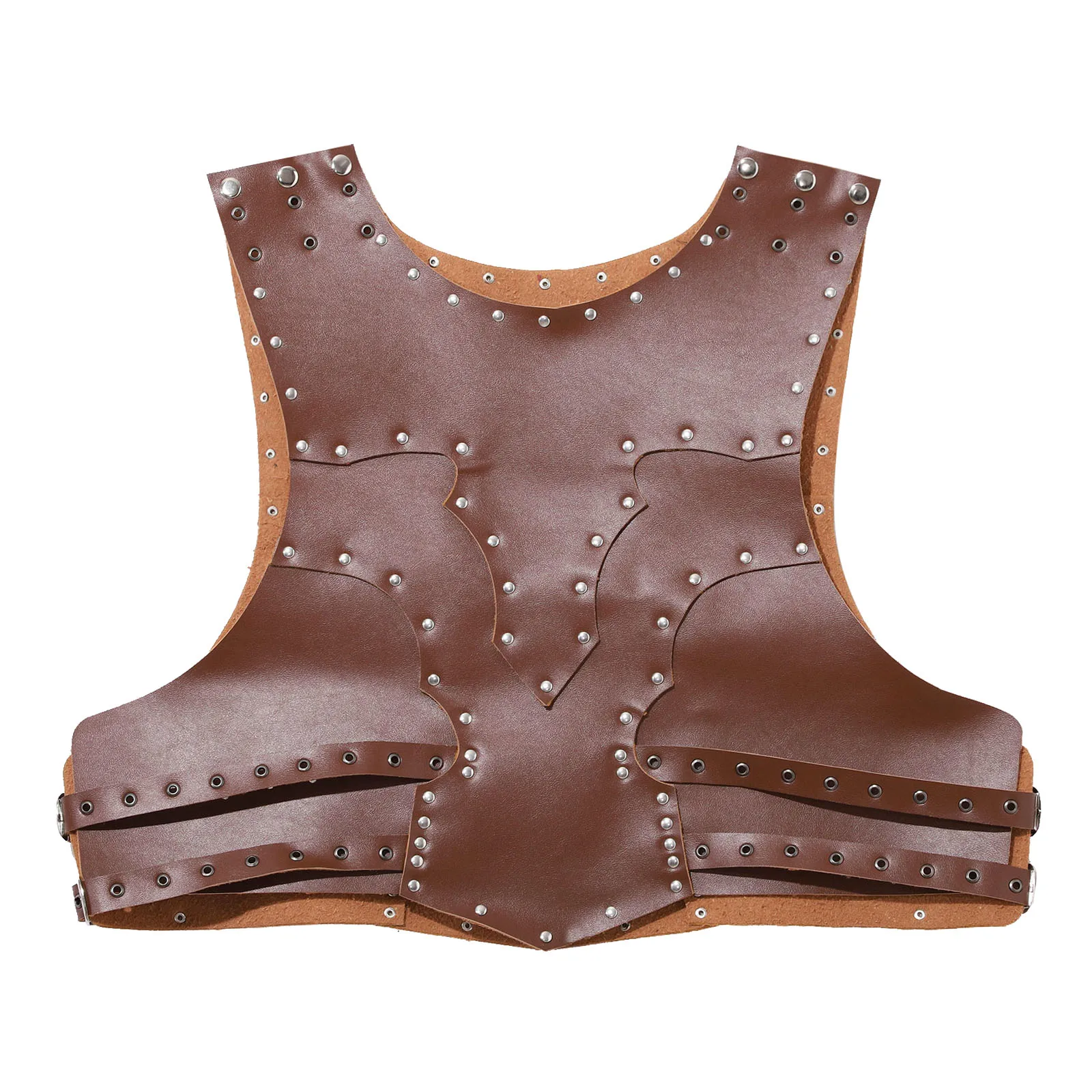 

Женский костюм рыцаря средневекового воина из искусственной кожи с заклепками и пряжкой