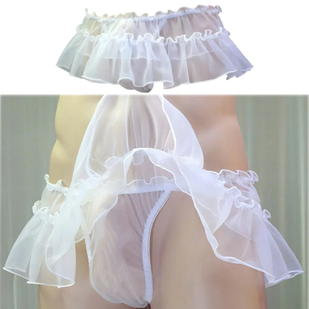 Men's Sissy Lace Transparent Crossdressing Lingerie