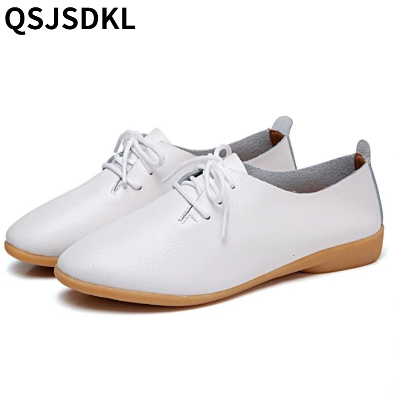 

Genuine Leather Loafers Women Casual Shoes Moccasins Soft Pointed Toe Ladies Footwear Women Flats Shoes Female zapatillas mujer