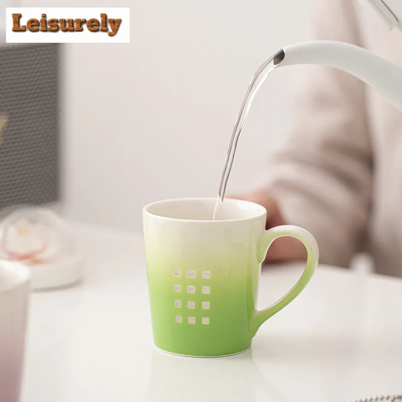 200ml Palace Style Gradient Mug Traditional Coffee Cup Mug With Plate Tea Making Office Water Cup Tea Services Gift Supplies