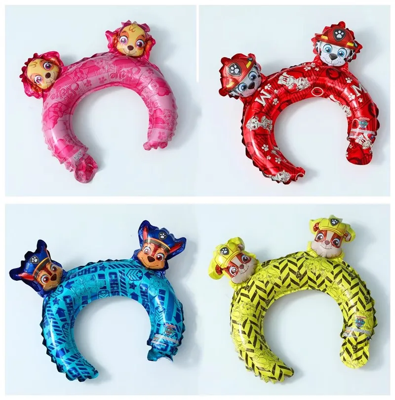 20 Stück PAW Patrol Ballon-Stirnband aus Aluminiumfolie für Kinder, Party, Geburtstag, Dekorationen, niedliches Stirnband, Spielzeug, Cartoon, niedlich, für Jungen und Mädchen – Detail 1