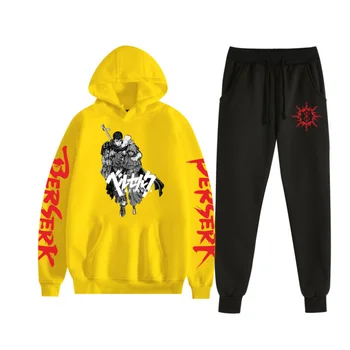 مجموعة هوديي عصرية بطبعة الرسوم المتحركة، مجموعة رياضية كلاسيكية كلاسيكية مريحة وفضفاضة 3