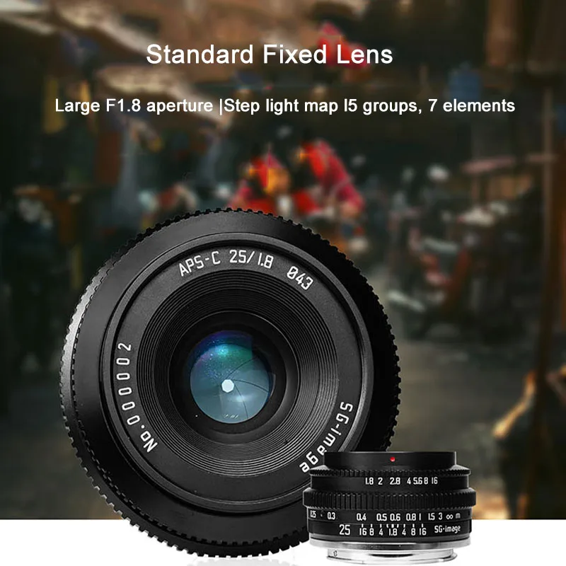 SGimage 25mm F1.8 APS-C Wide Angle Camera Lens Large