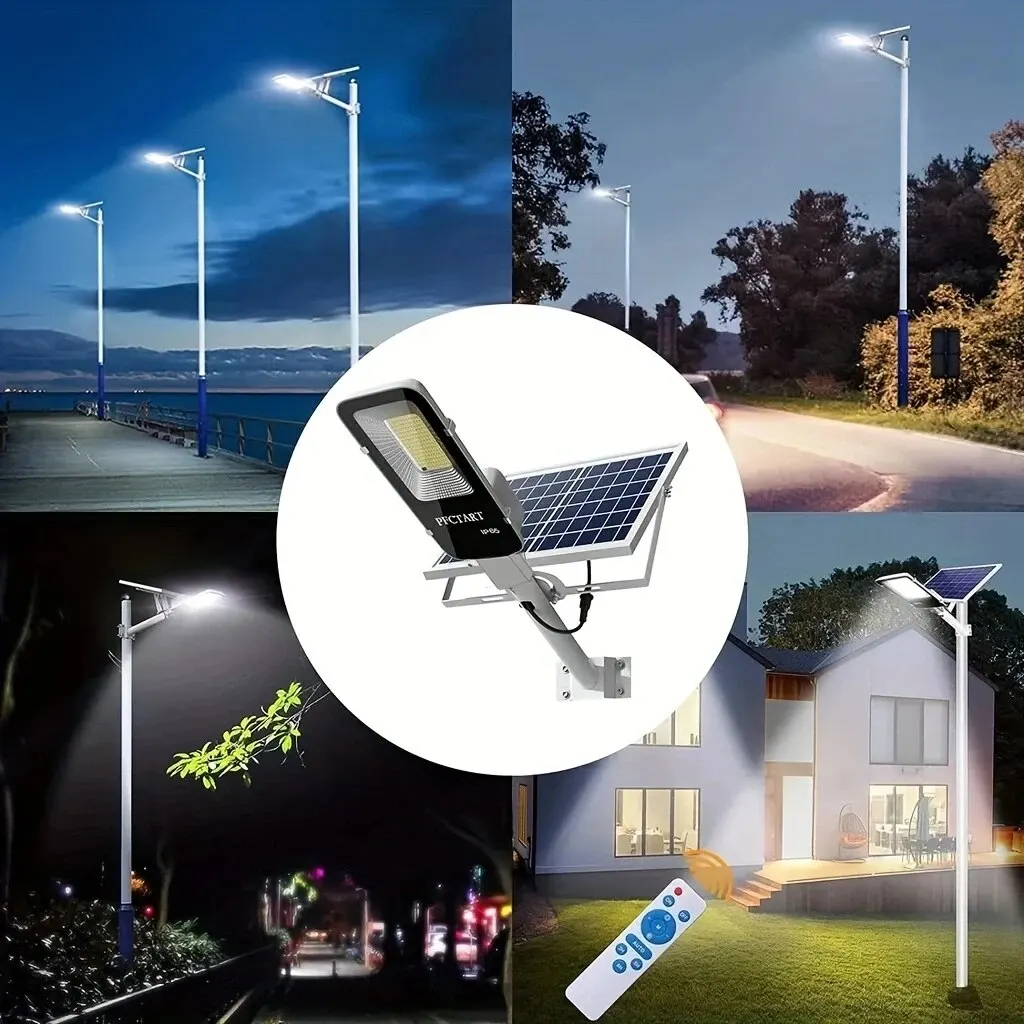357LED Powerful Outdoor Solar Street Light 6500K IP65 Waterproof 4000/3000mah Street Light For Garage Garden Wall Lamp 3