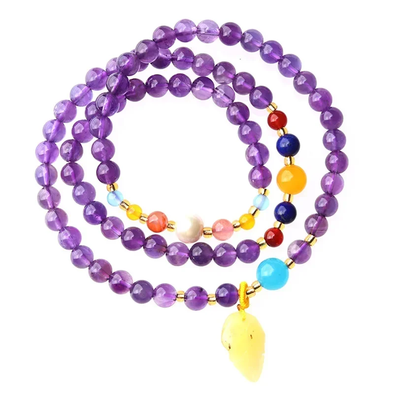 

Wholesale Purple Natural Crystal Bracelet Olivine Stone With Charms Bracelets Lucky for Women Girl Fashion Jewelry JoursNeige