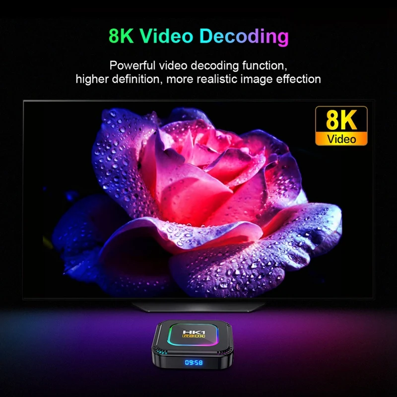 음성 미디어 플레이어 스마트 TV 박스, 안드로이드 13, RK3528, HDR10, 8K RGB 라이트, BT 5.0, 와이파이 6, 4 + 32G