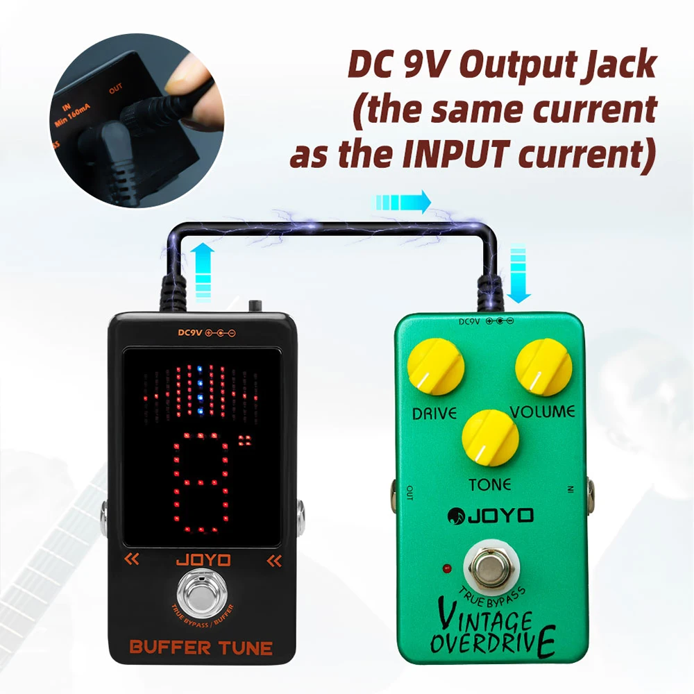 JF-19 Buffer Tuner Pedal Built-in Analog Buffer Circuit TRUE BYPASS & BUFFER Mod