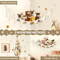 Jumbo Plush Hammock - Cute Stuffed Animal Storage Net, Nursery & Bedroom Wall Decor. 4