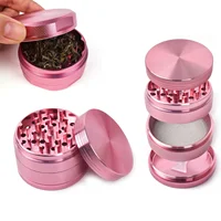 40mm 4 Layers Tobacco Herbal Grinder 5 Colors Crusher Metal Zinc Aluminum Alloy Cutter Mill Lighting for Spice Smoking 1