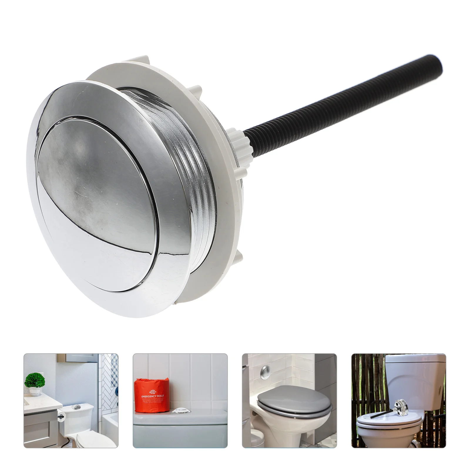 

Water Tank Single Button Dual Flush Push Supplies Durable Toilet Abs Closestool