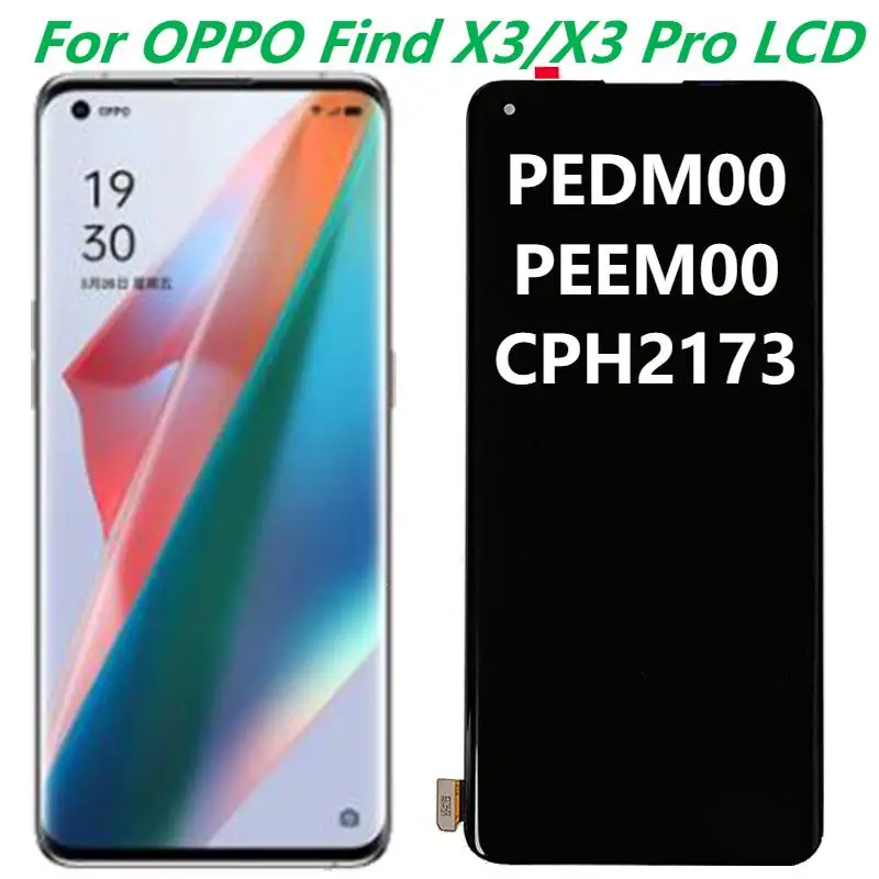 Оригинальный ЖК-дисплей 6,7 дюйма для Oppo Find X3, светодиодный дисплей с рамкой X3 Pro, PEEM00, CPH2173, цифровой преобразователь в сборе