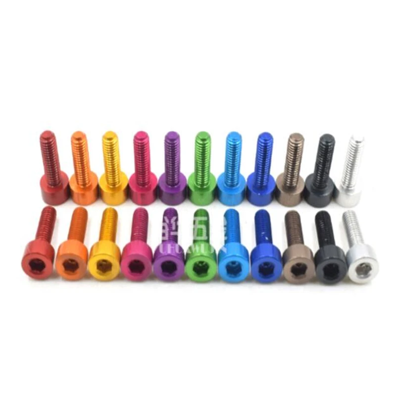 soquete parafuso, hexágono soquete Cap, DIN912, 7075, M3 * 6, 8, 10, 12, 14, 10Pcs