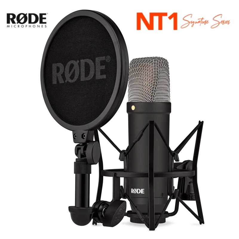 Rode Nt1 Signature Series Microfono A Condensatore Con Sm6 Antiurto E Filtro Pop Per Registrazione Vocale, Doppiaggio, Trasmissione In Diretta