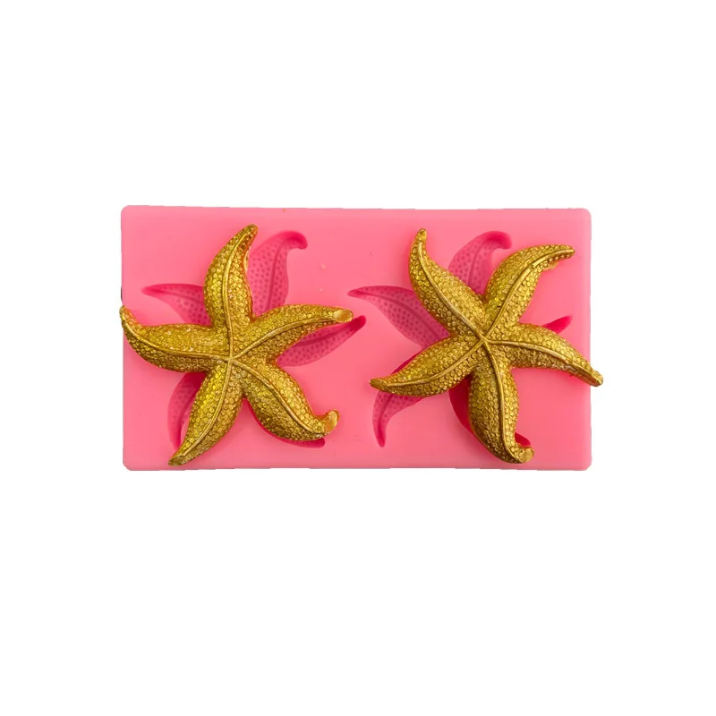 

1Pcs Silicone Starfish Mould Fondant Cake Decorating Diy Bake Tools Soap Soft Pottery Clay Drop Glue Plaster Art Moulds