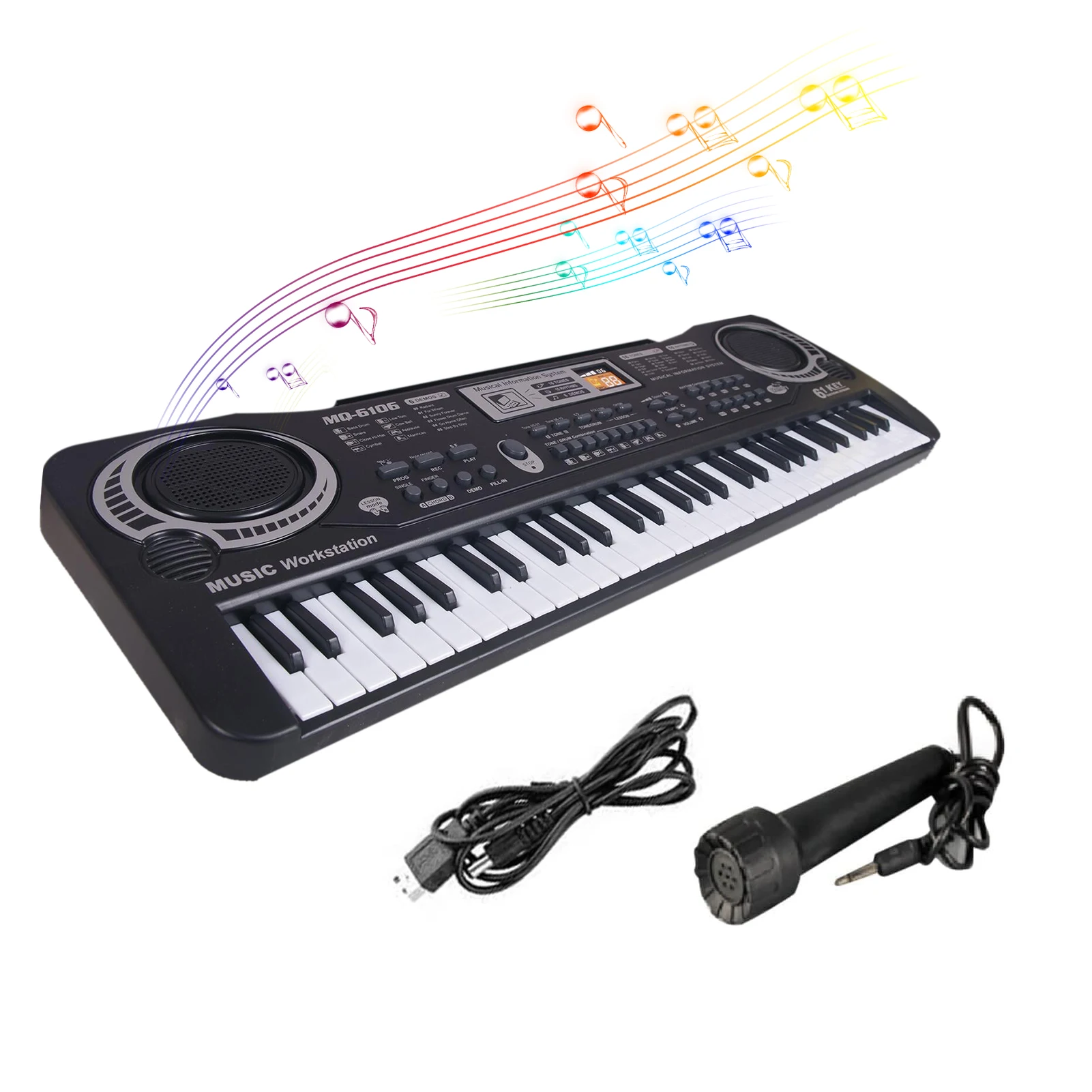 Hot 61 Keys Piano Digital Music Electronic Keyboard KeyBoard Black Electric Piano Kids Gift with microphone Keyboard instrument