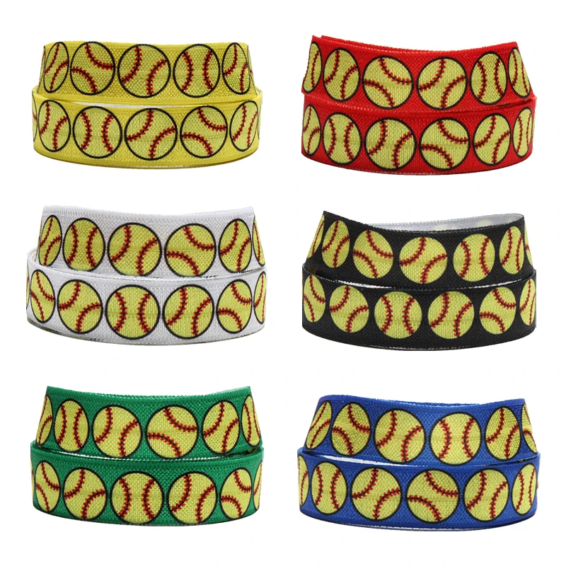 

Sports Volleyball Elastic Band Printed fold over elastic ribbon 15mm 50/100 yards