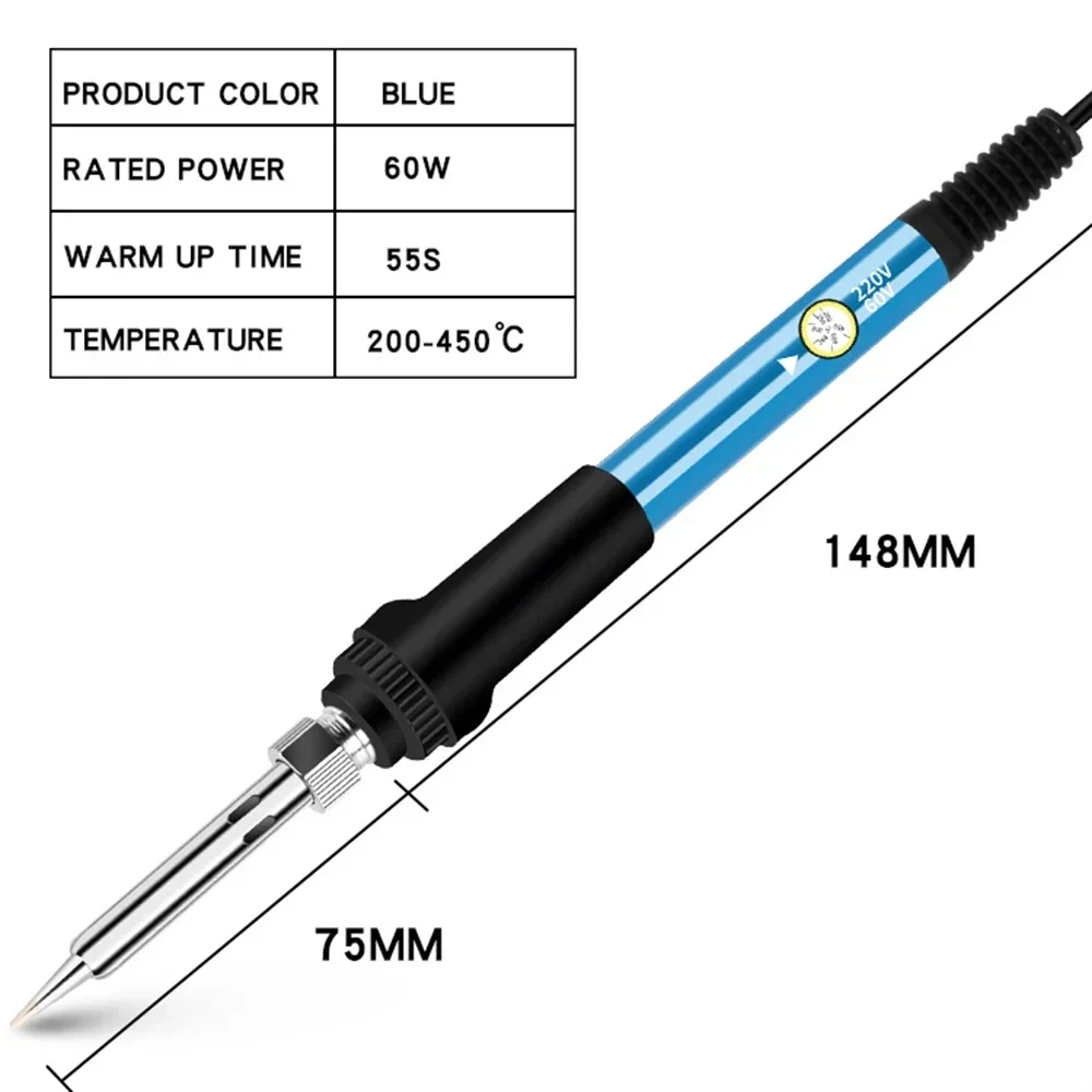 7-piece Adjustable Temperature Electric Soldering Iron Set 220V 60W