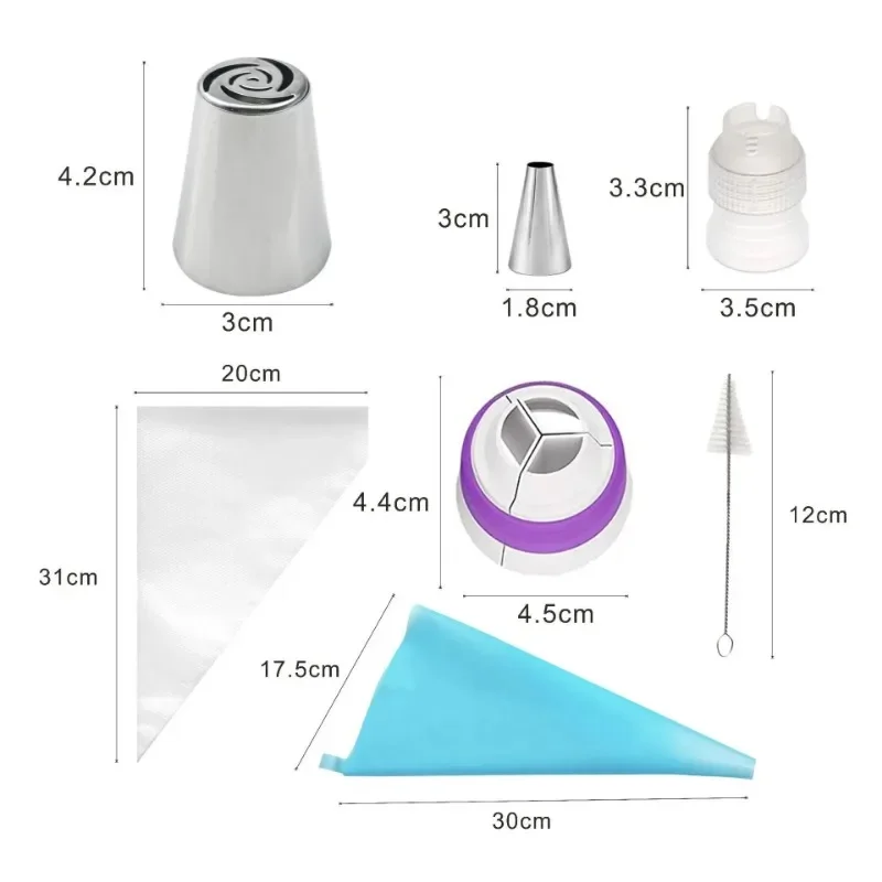 13/8pcs Set Russian Tulip Icing Piping Nozzles Stainless Steel Flower Cream Pastry Tips Nozzles Bag Cupcake Cake Decorating Tool cake decorating tip set cake icing nozzles baking nozzle set cake decorating nozzle set