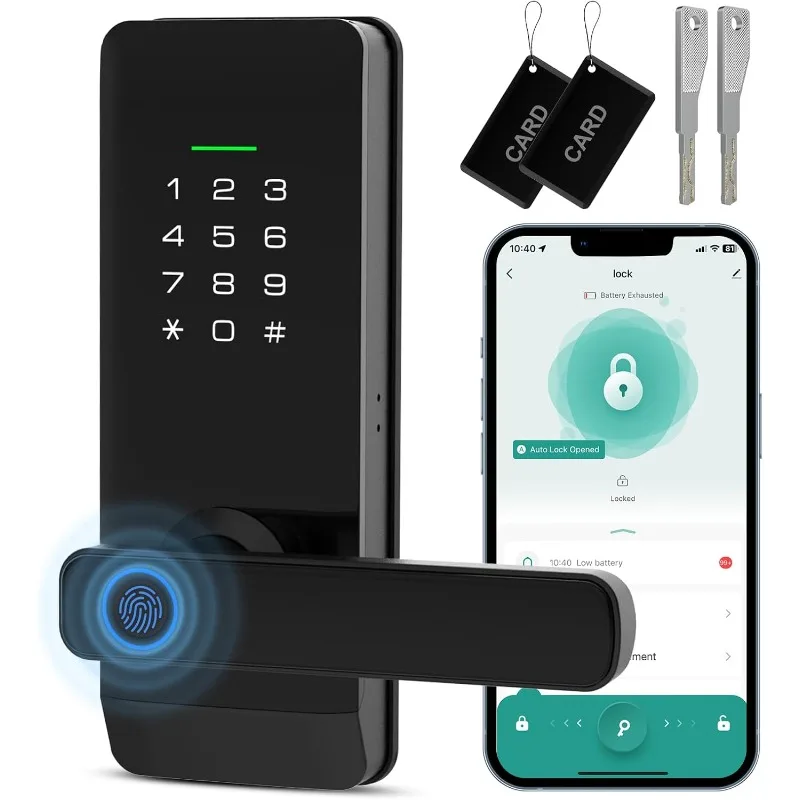 Smart Keyless Fingerprint Door Lock with Handle