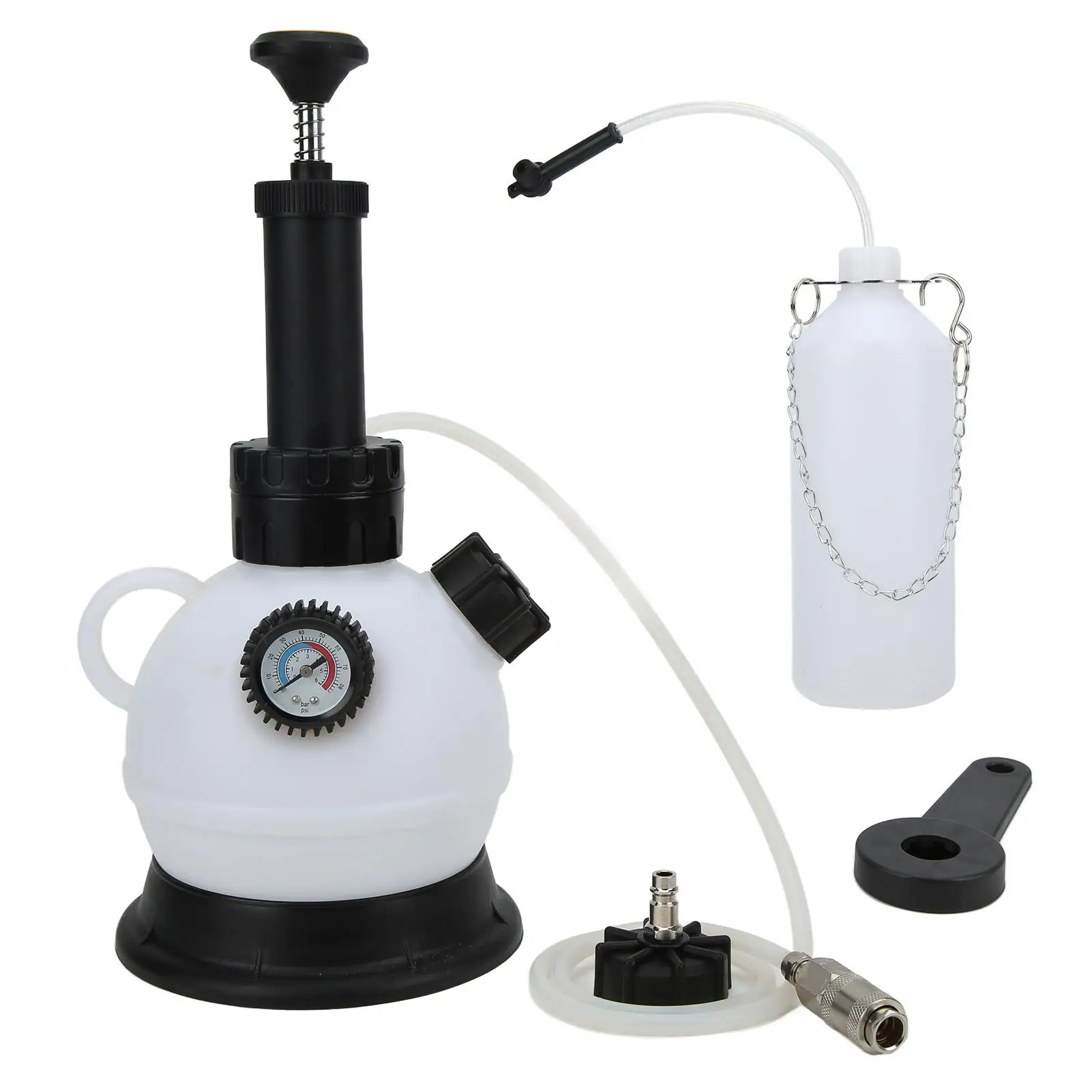 2L Manual Vacuum Brake Bleeder Kit 30psi Pressure Display with Relief Valve Cap Wrench for european Vehicles System Parts