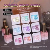 Vendeeni 9 Colors Glitter Broken Diamond Gel Nail Polish Soak Off Reflective Aurora Pearl Crystal Nail Decoration Varnish 1