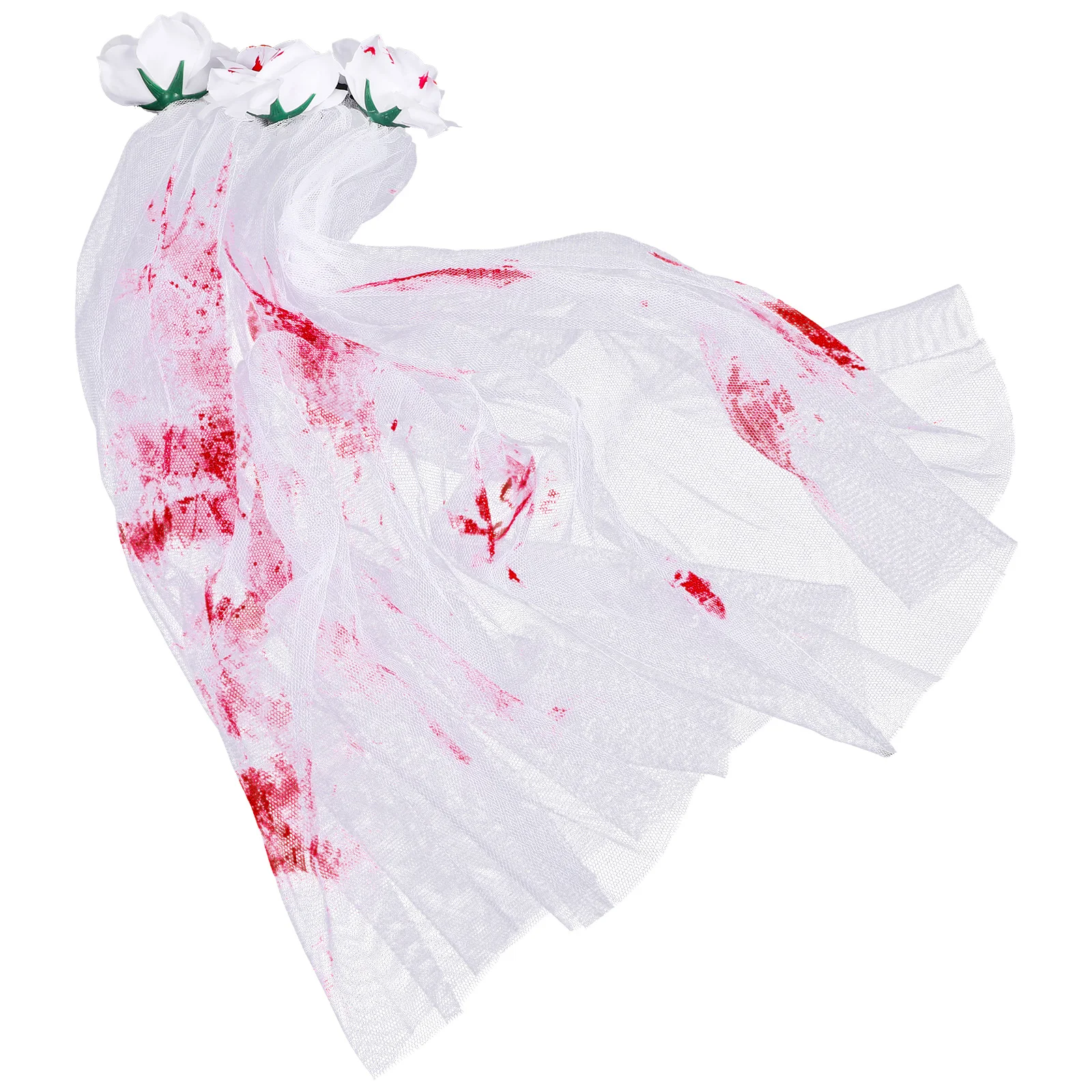 

Halloween Skull Headdress Party Decorative Veil (Blood Stained Veil) Long with Comb Gothic Hair Accessories Women Cloth Miss