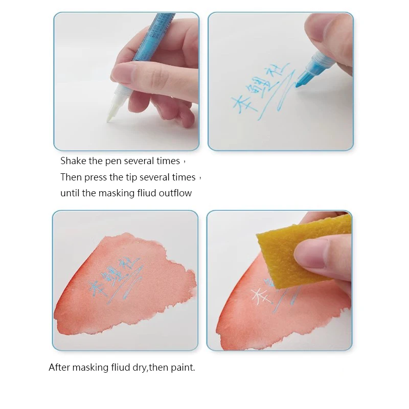 0.7/3mm Watercolor Masking Fluid Mark Pen White/Blue Glue Covering Liquid Art Supplies