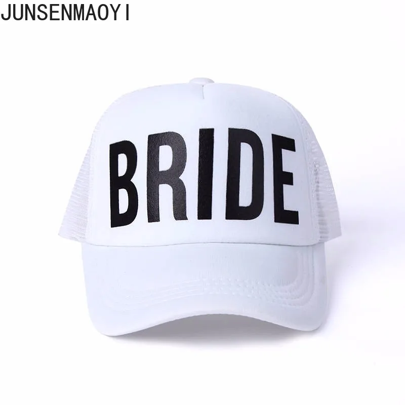 VORON BRIDE TO BE TEAM BRIDE Bachelorette Hats Women Wedding Preparewear Trucker Caps White Neon Mesh Visor Outdoor Sun Hat 2