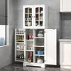 64" Tall Kitchen Pantry Storage Cabinet, Pantry Cabinet with Doors and Shelves, Modern Food Pantry Cabinet Cupboard, Storage Cab 1