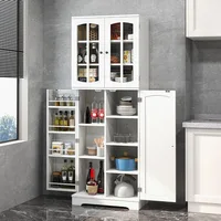 64" Tall Kitchen Pantry Storage Cabinet, Pantry Cabinet with Doors and Shelves, Modern Food Pantry Cabinet Cupboard, Storage Cab 1