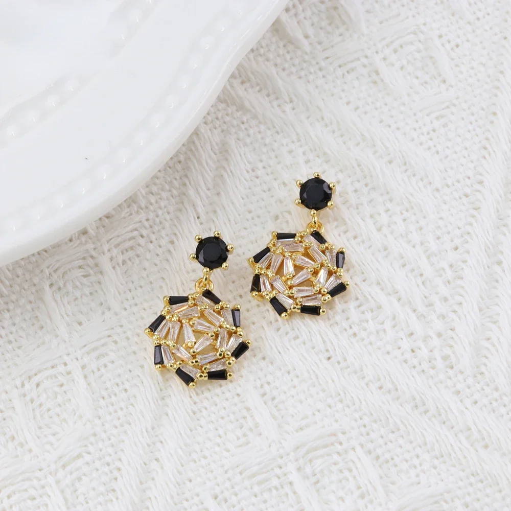 Luck Fashion Luxury Elegant Jewelry Mixed Color Irregular Zircon Fashion Cute Women's Earrings Charming Earrings Gift Party