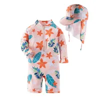 2023 Fashion Swimming Set For Kids Baby Girl Swimwear Surf Suit bathing Pool Beach Swimwear+Cap Outfit 3