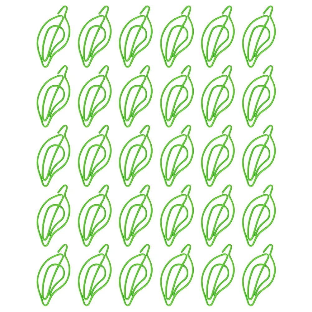 

30pcs Paper Clips Leaf Shaped Paper Clips File Document Paper Clips for Office School