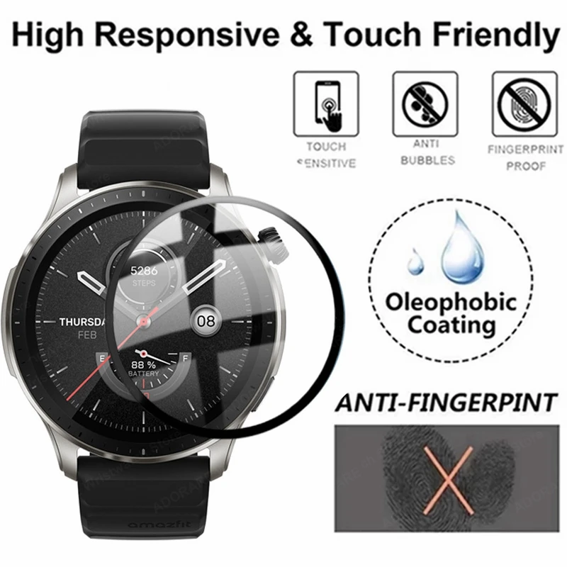Amazfit GTR 4 용 3D 곡선 보호 유리 Amazfit GTR 3 Pro GTR 2e GTR4 필름 스마트 시계 액세서리 용 화면 보호기