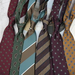 Linabiway Fashion 8cm Width Floral Printed Neck Ties for Men Vintage Pattern Suits Tie Gravatas Blue Mens Neckties Gifts
