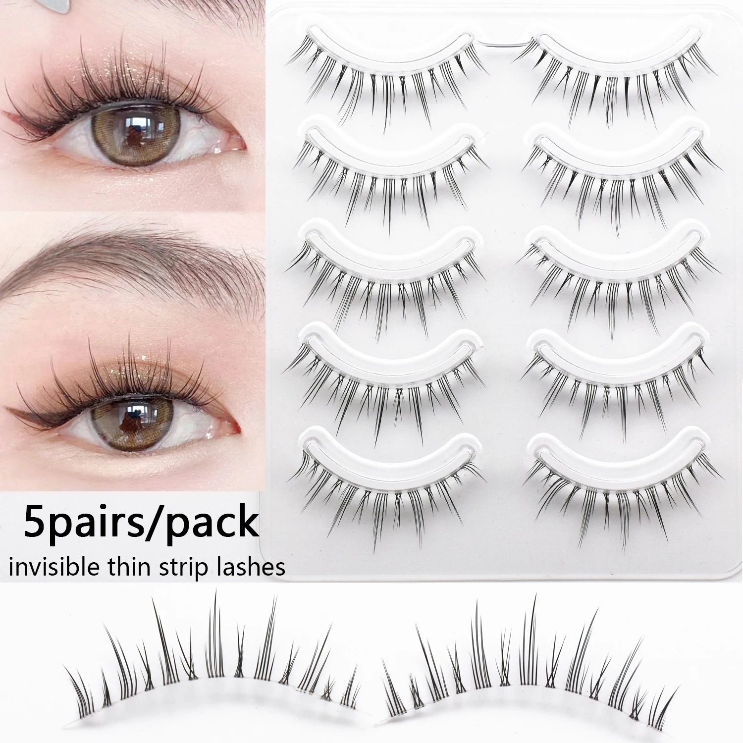5 Pairs Eyelashes Bundles Lashes Natural Wispy False Eyelash Lashes