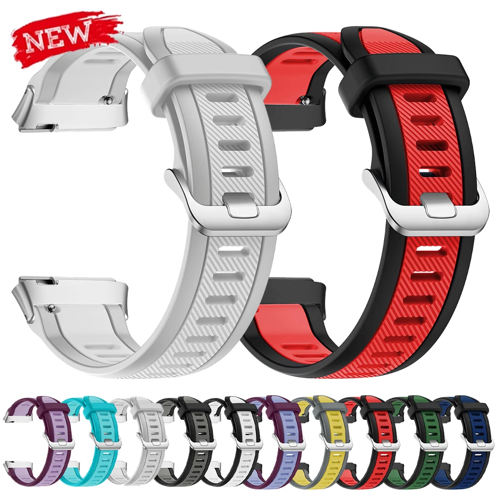 Two-Tone Silicone Sport Strap for Smartwatch - Adjustable Bracelet