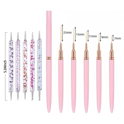 Precision Nail Art Liner Brush Set - 5 - Piece Kit (10 - Pink Set)