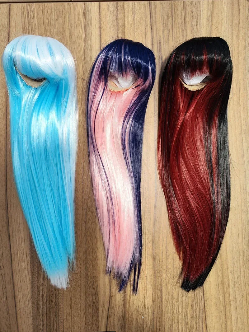 BJD SD doll wig long hair high temperature fiber black and