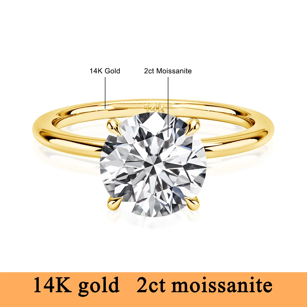 14K Gold 2ct