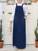 Summer Autumn Overalls Dress 2025 ZANZEA Fashion Muslim Abaya Women Vintage Sleeveless Maxi Sundress IsIamic Vestidos Robe Femme