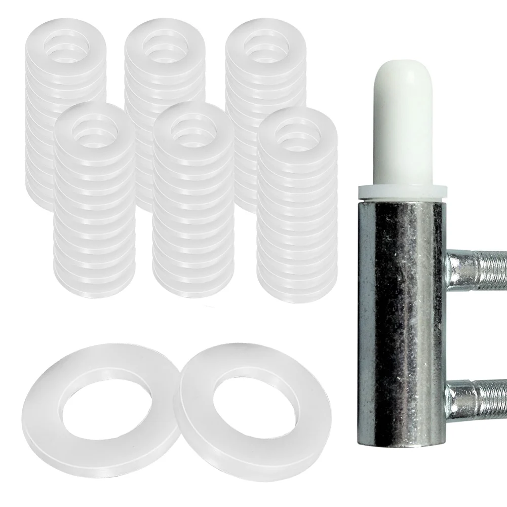 60pcs Fitting Rings Washer White Plastic For Door Hinge 0.5-1.2 Adjusts The Door Height Prevents Floor Abrasion