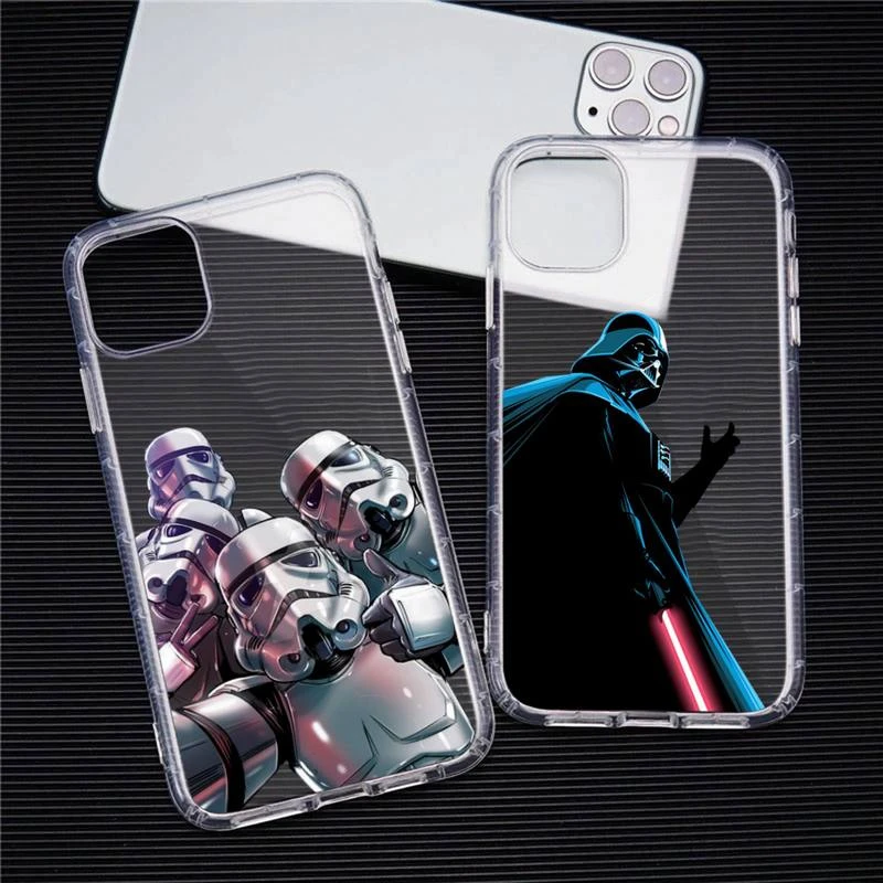 Disney Cute Star Wars Phone Case For iphone 13 12 11 Pro Max Mini XS 8 7 Plus X SE 2020 XR Transparent Soft Cover iphone 13 pro leather case