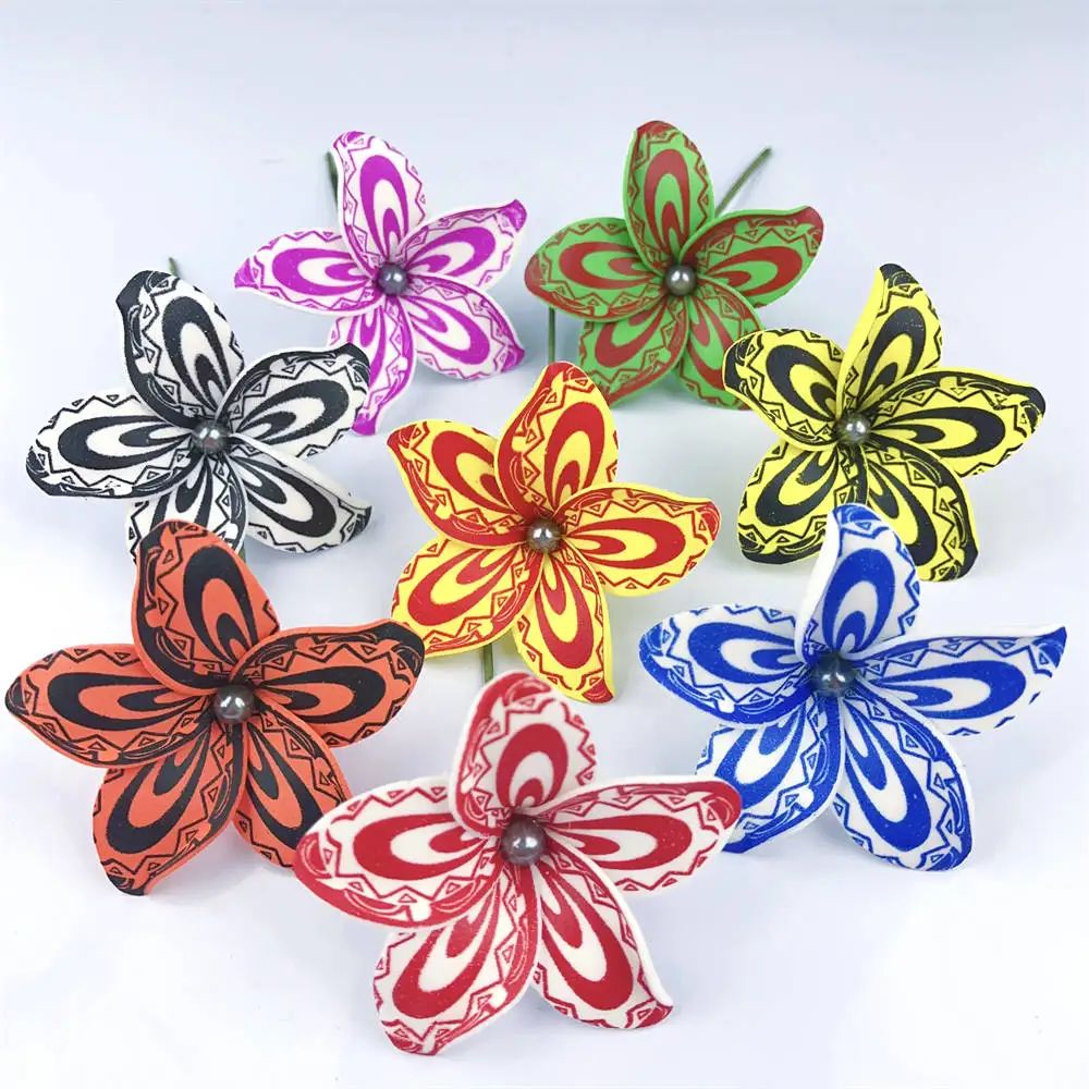 8 stücke Mode Polynesie Stil Schaum Plume ria Blume Headflower Tahiti Hula Tänzer Ohr Blume Hawaii Hochzeits feier Haarschmuck