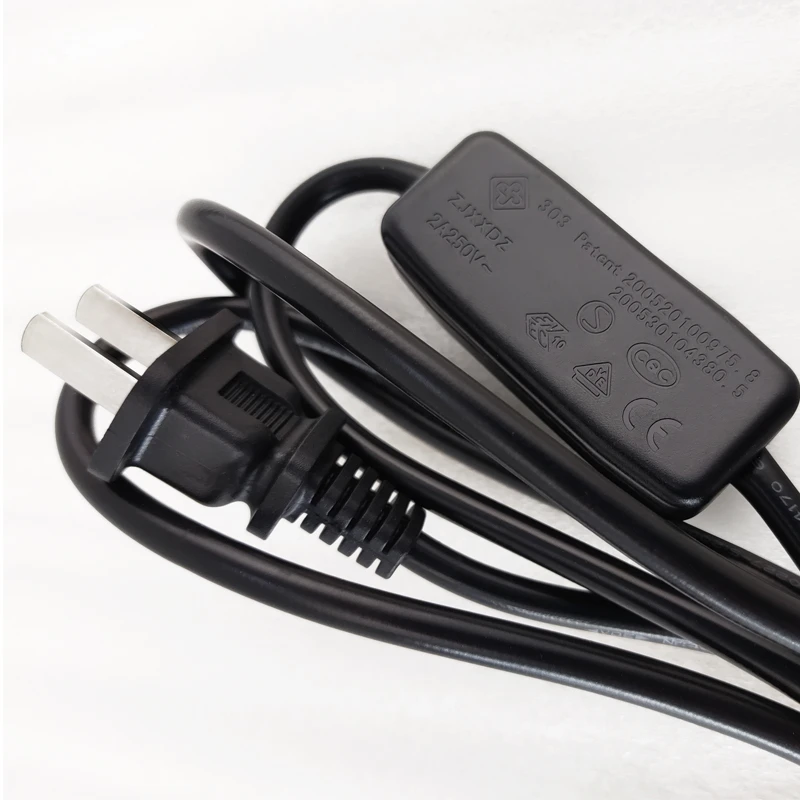 Black 3M US plug Power Cable with switch with 1 female connector Power Supply Wire Extension Cord